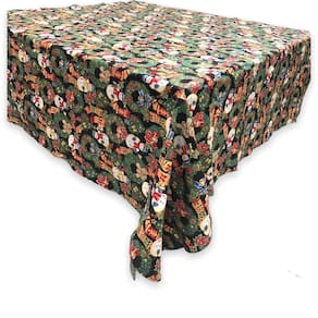 Toalha de Mesa de Natal Estampada Quadrada em Algodão 1,40m - Modelo 8