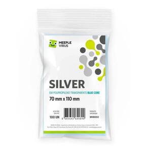 Shields Sleeves Silver 70 X 110mm Blue Core Meeple Virus 100 unidades