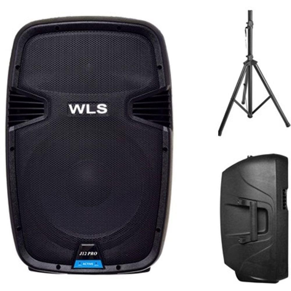Caixa Acústica WLS J12 PRO Ativa + Pedestal ST002
