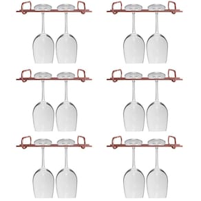 Kit 6 Organizadores Porta Taças 25cm Suportes Para Pendurar Taças Rose Gold