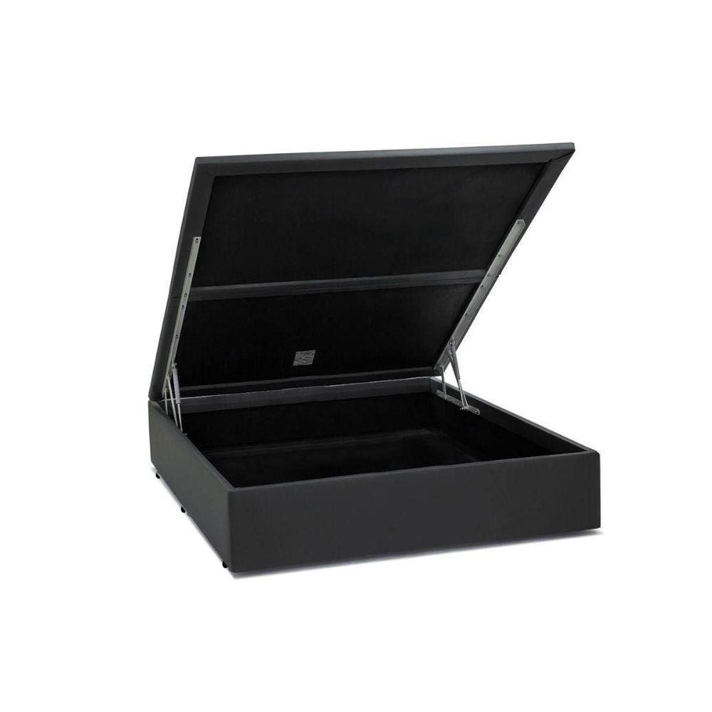 Cama Box Baú Blindado Viúva NK Camas Sintético Cinza 49x128x188