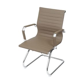 Cadeira Boxbit Eames Office Esteirinha P.U. Nude Base Fixa Cromada