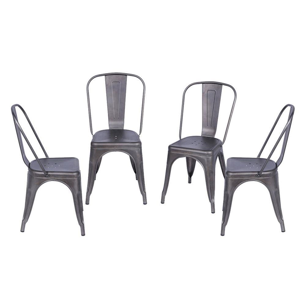 Kit 04 Cadeiras Boxbit Titan Tolix Estrutura em Aço Pintura Epoxi Bronze