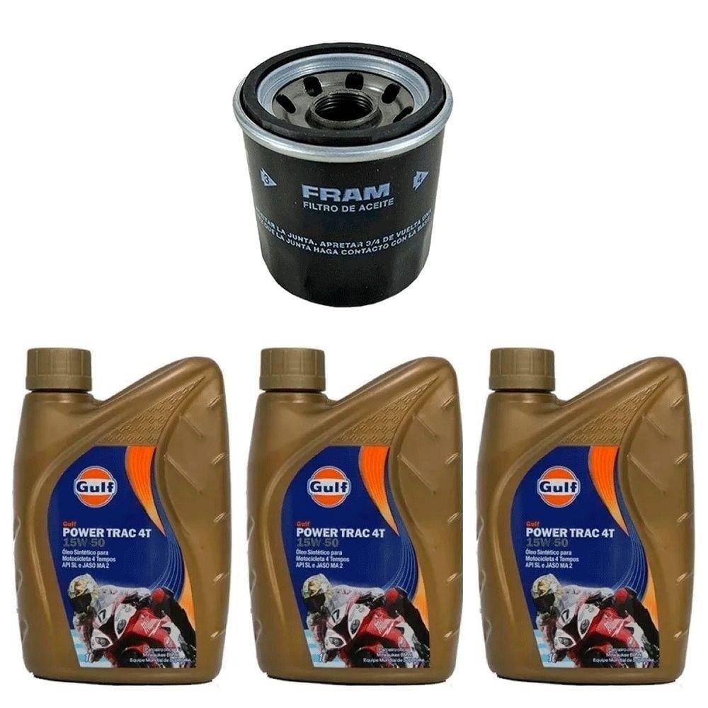 Kit Troca Óleo Suzuki Gulf Sintetico 15w50 3l + Filtro 6018