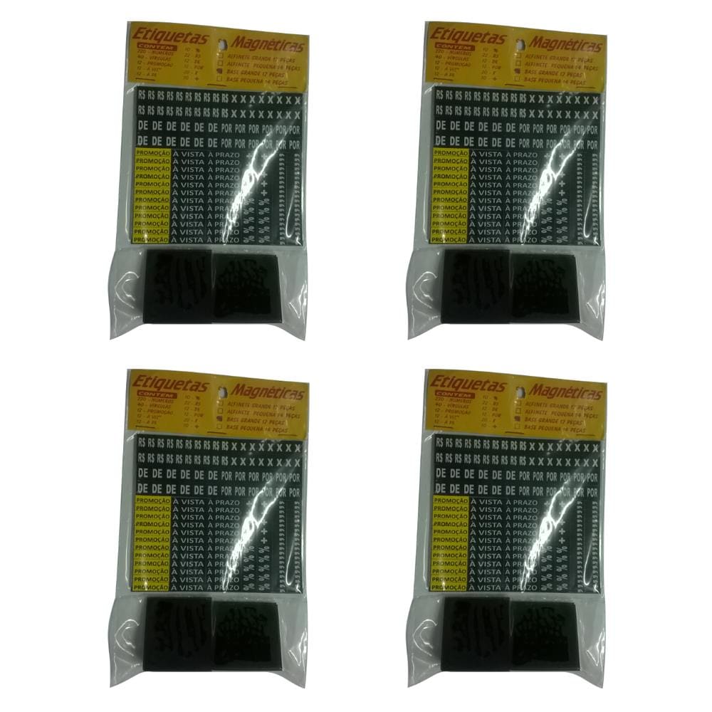 Kit De Etiquetas Magneticas Grande C Base P Vitrines - 4x