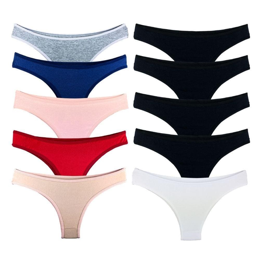 Kit 10 Calcinhas Fio Dental Algodão Cotton Básica Lisa