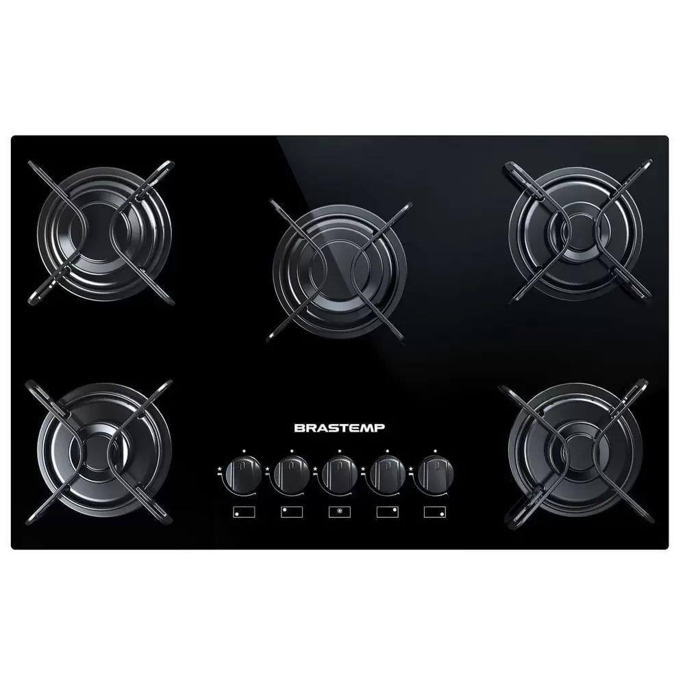 Cooktop 5 bocas brastemp a gas acendimento superautomatico quadrichama