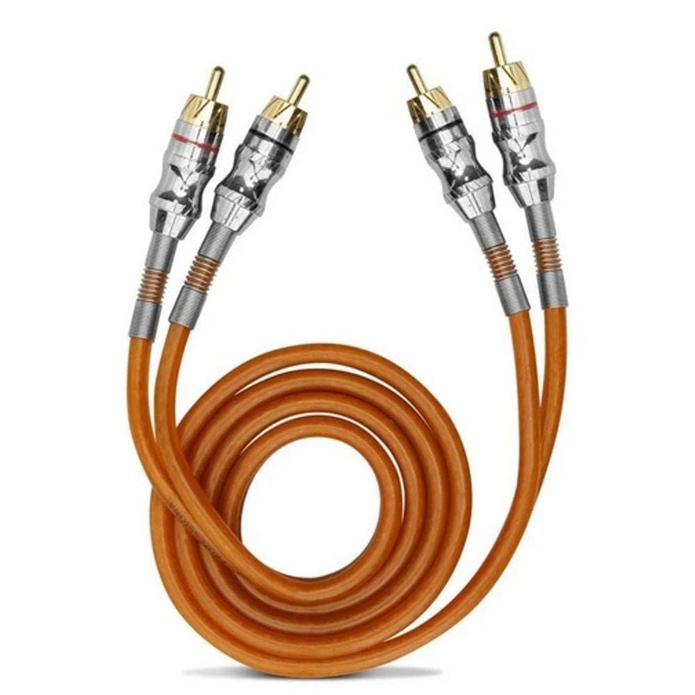 Cabo Rca Kx3 1 Metro 5mm 4 Machos Laranja Tripla Blindagem