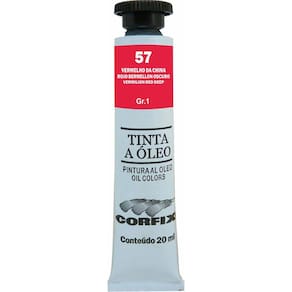 Tinta Óleo Corfix 20ml Cor Vermelho da China 57 Gr. 1