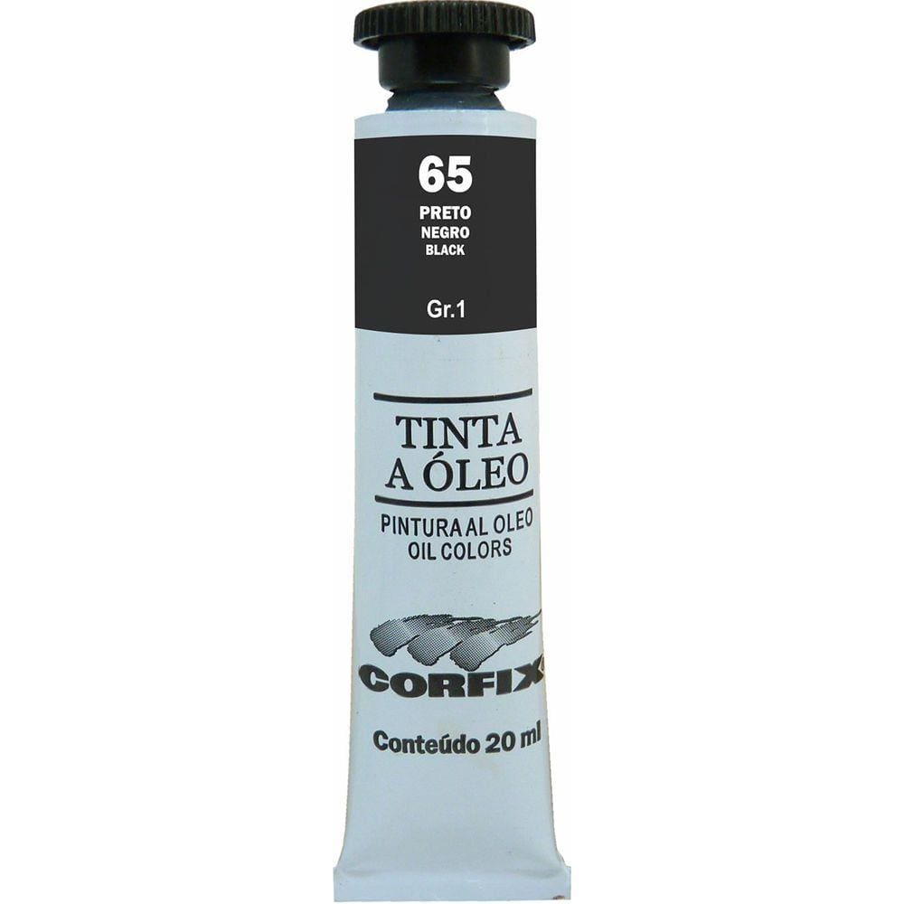 Tinta Óleo Corfix 20ml Cor Preto 65 Gr. 1