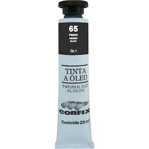 Tinta Óleo Corfix 20ml Cor Preto 65 Gr. 1