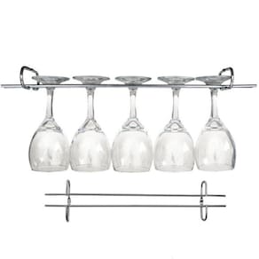 Kit 4 Suportes Organizador Armário Porta Taças Cromado 35cm