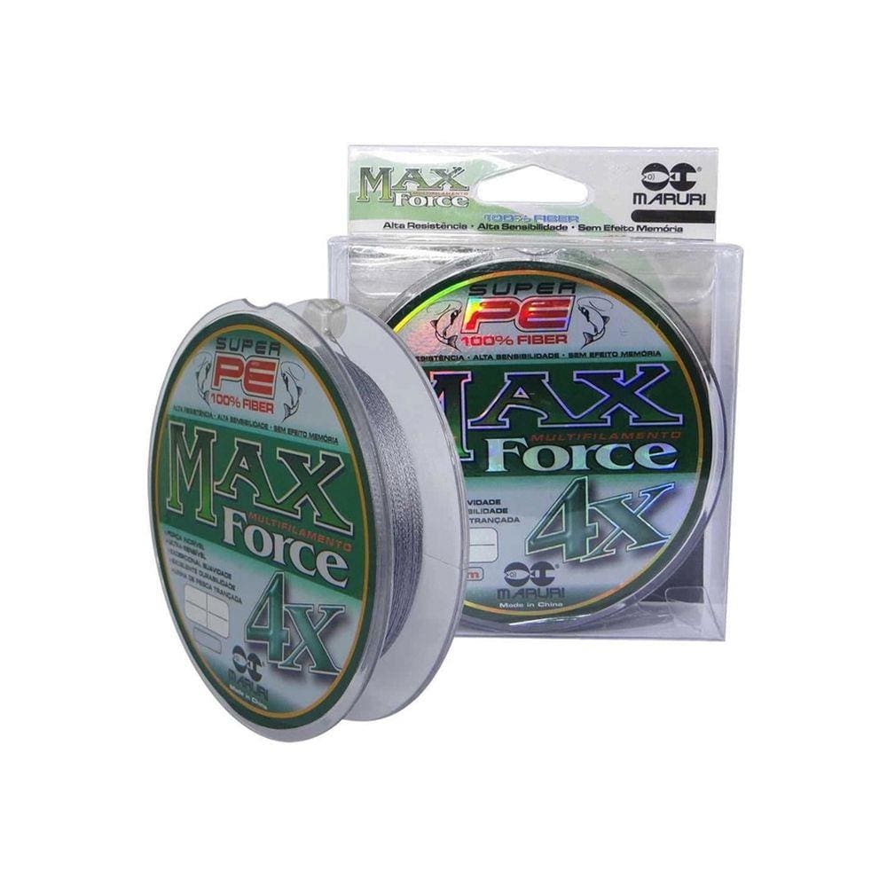 Linha de Pesca Multifilamento Maruri Max Force 4X Cinza 0.40mm 53 Lb 300m