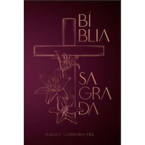 Bíblia ACF, Soft touch, Capa dura, Cruz floral, Leitura Perfeita