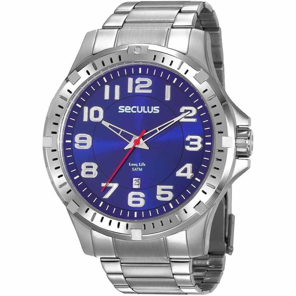 Relógio Masculino Seculus Prata Long Life 20787G0SVNA4