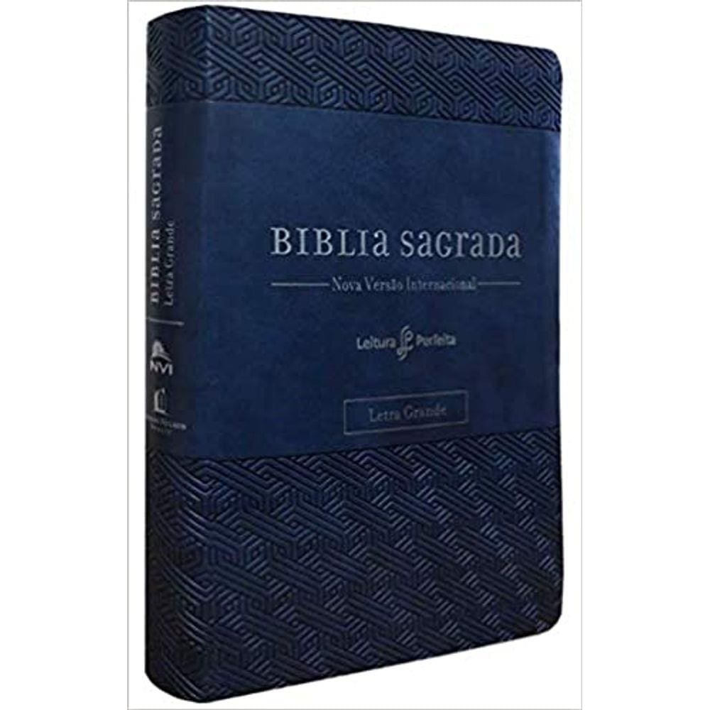 Bíblia NVI, Couro Soft, Azul, Letra Grande, Com Espaço para Anotações, Leitura Perfeita