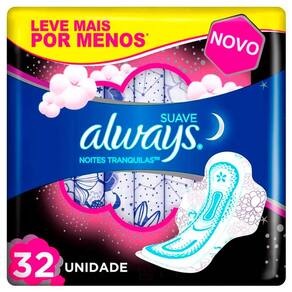 Absorvente Always Pink Noturno Suave Com Abas Leve 32 Pague 28