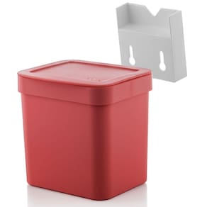 Lixeira Suspensa com Suporte para Fixação Trium Compacta Vermelho