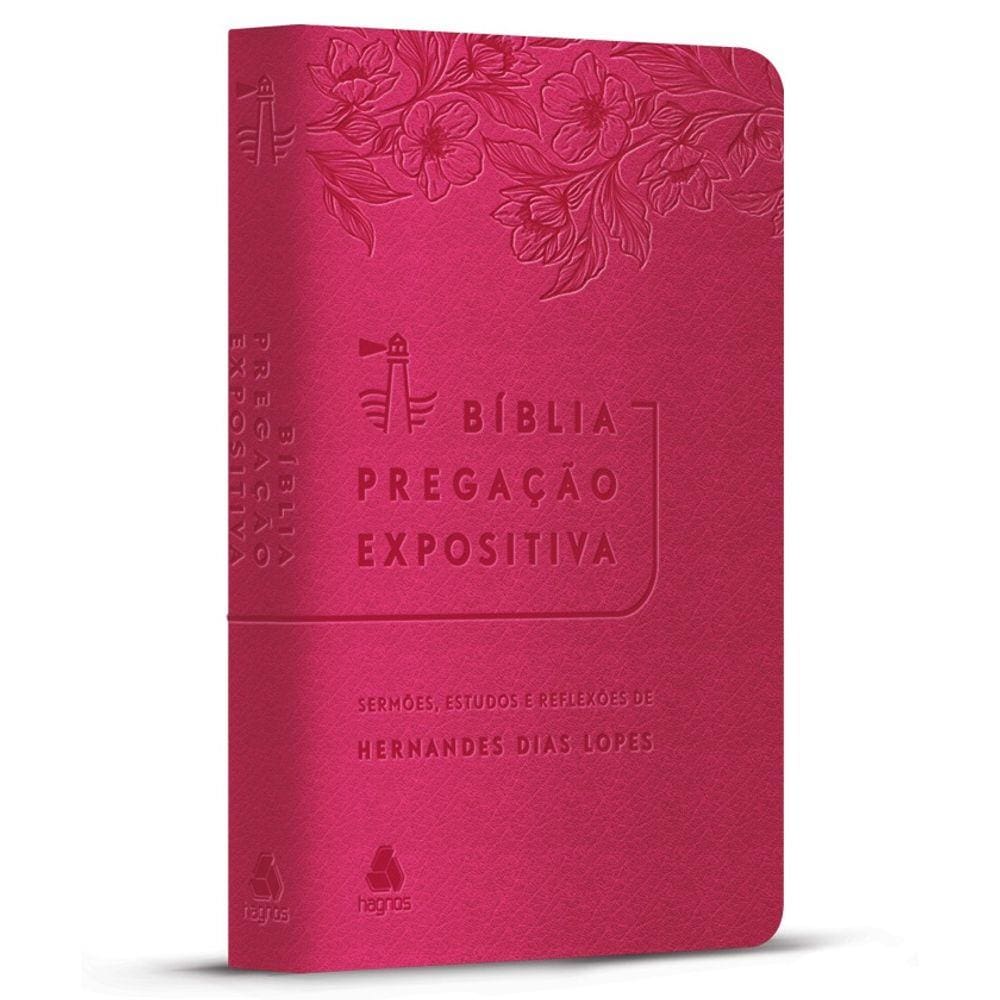 Bíblia Pregação Expositiva | RA | PU luxo rosa Flores