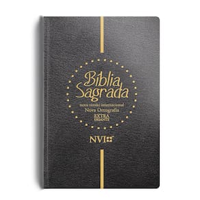 Bíblia NVI extra gigante Novo Testamento - 2 cores - Semi luxo preta