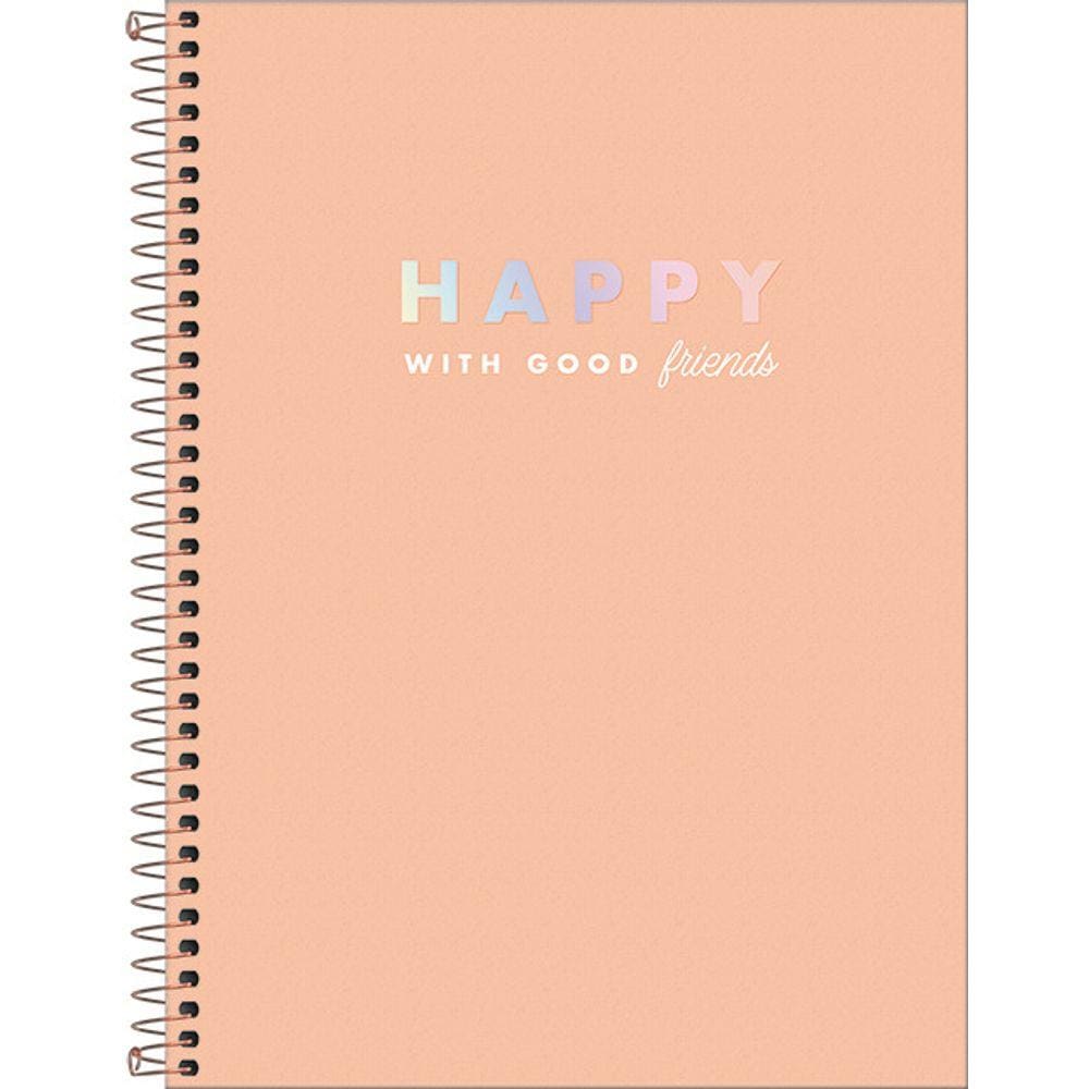 Caderno 160F Espiral Universitário 10M Happy CD