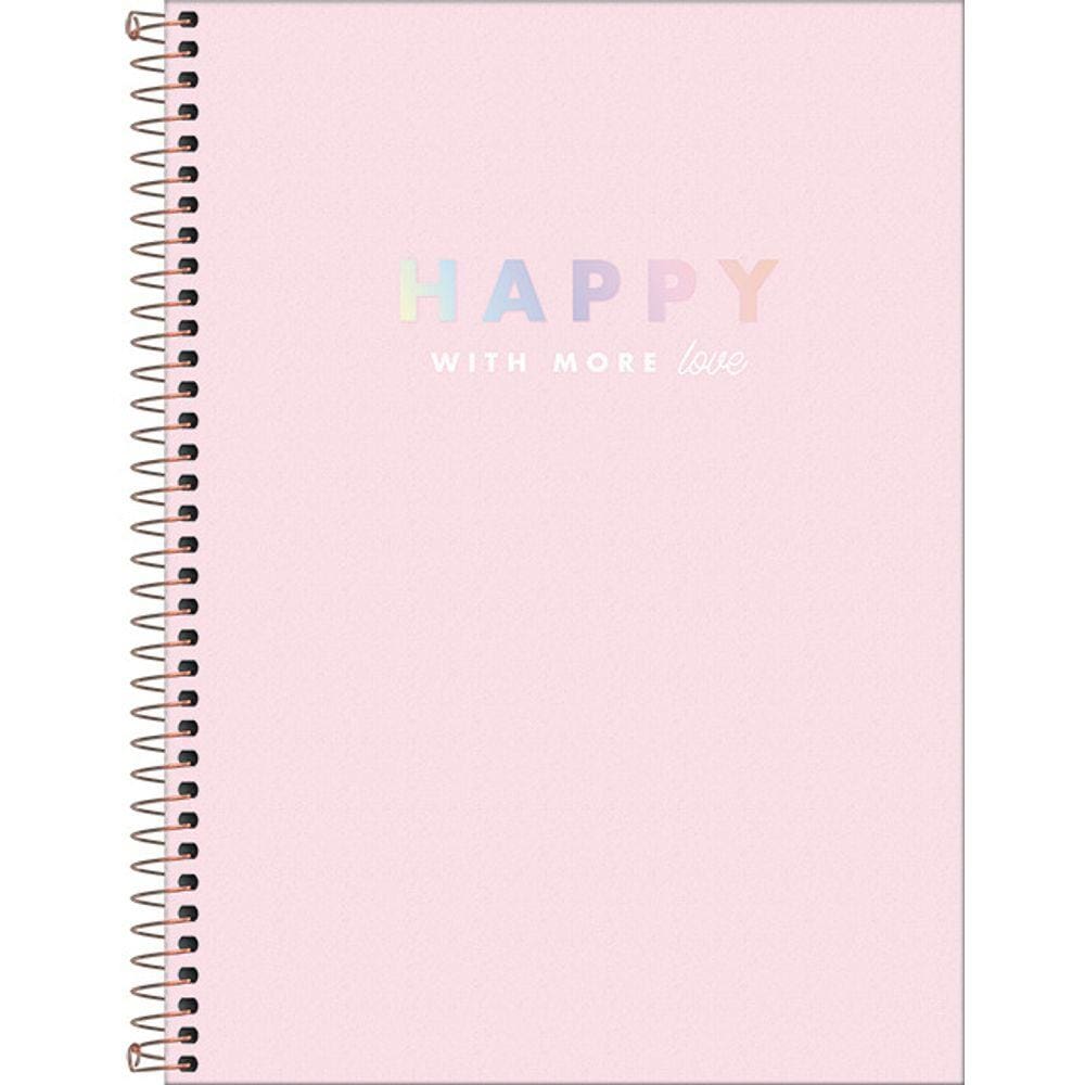 Caderno Espiral Universitário Happy CD 96F