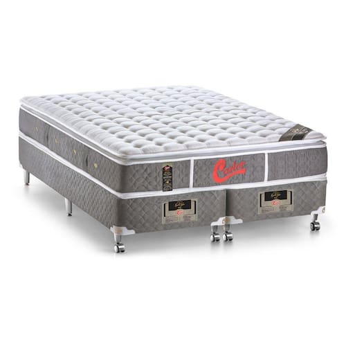 Cama Box + Colchão Castor Queen Super Luxo Light Stress One Face Pocket 158x198x54cm Menor preço em Cama Box + Colchão Castor Queen Super Luxo Light Stress One Face Pocket 158x198x54cm