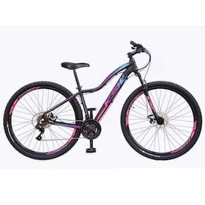 Bicicleta Aro 29 Ksw Mwza Feminina 21v Freio A Disco Suspensão Mountain Bike Alumínio - Preto/Pink/Azul