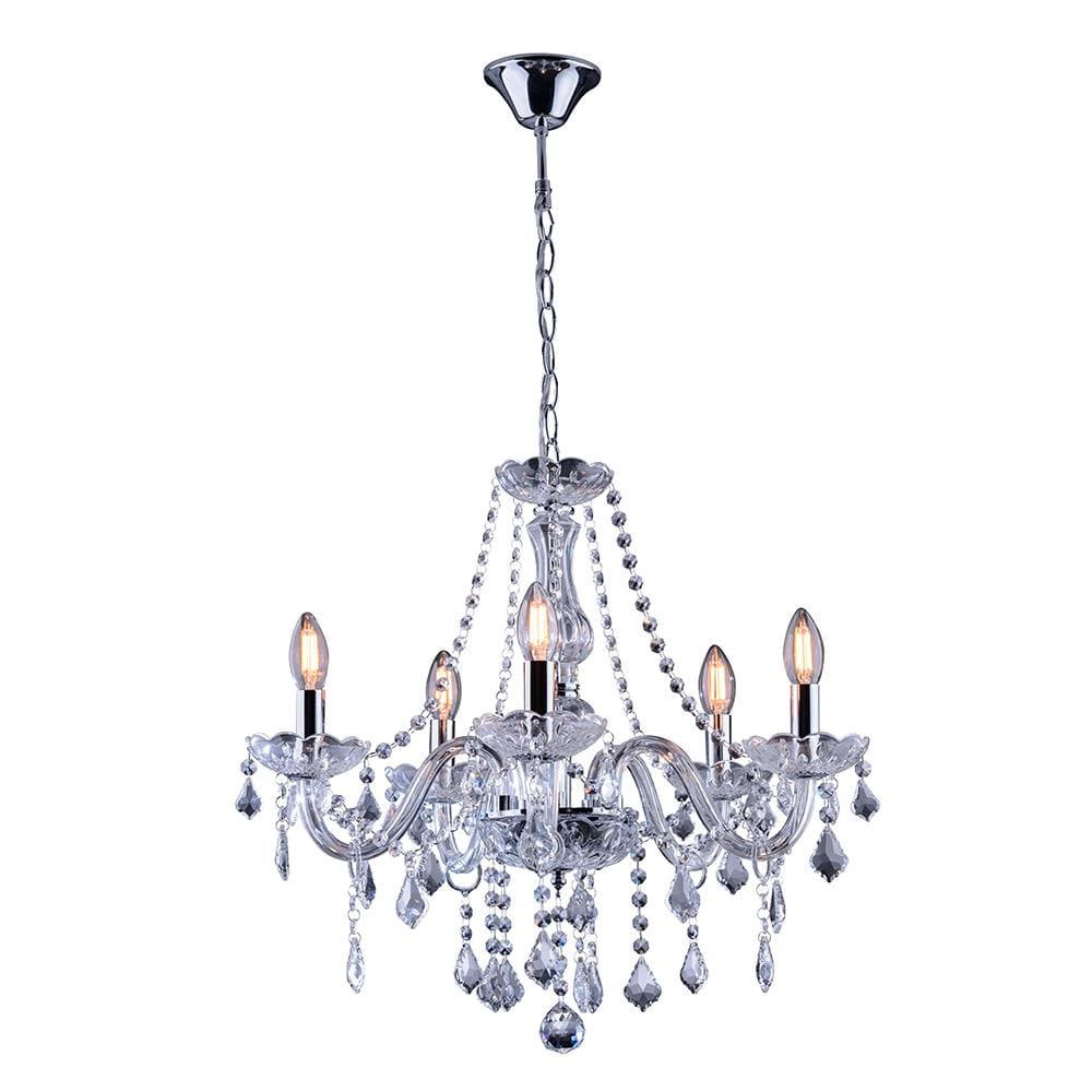 Lustre Candelabro Cristal Legítimo Maria Tereza Nice 05 Lâmpadas E14