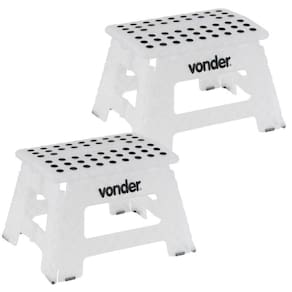 Banqueta Plástica Multiuso Dobrável 22 CM 150 KG com 2 Peças VONDER