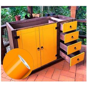 Adesivo para envelopamento de móveis Amarelo Ouro 2m x 50cm