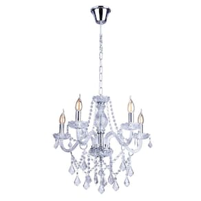 Lustre Candelabro de Cristal Legítimo France Nice 5 braços E14