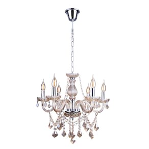 Lustre Candelabro de Cristal Legítimo France Nice 6 braços E14