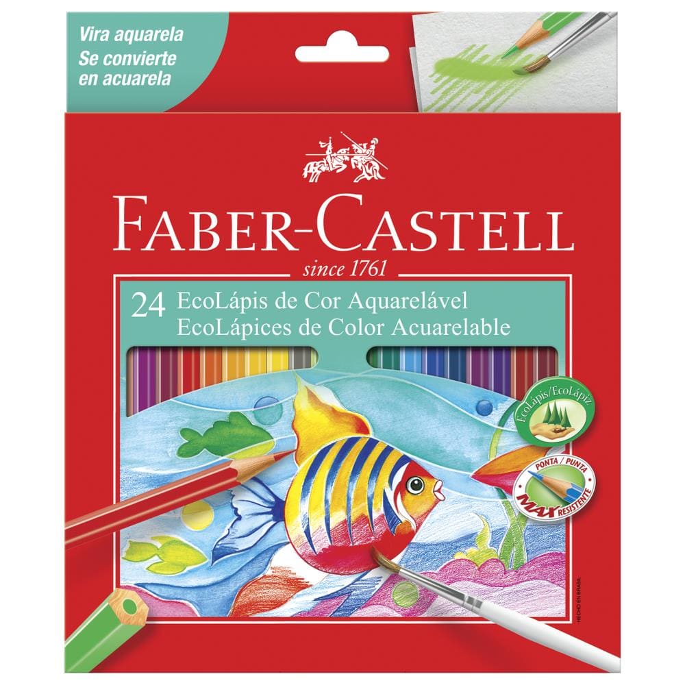 Ecolápis de Cor Aquarelável 24 Cores - Faber-Castell