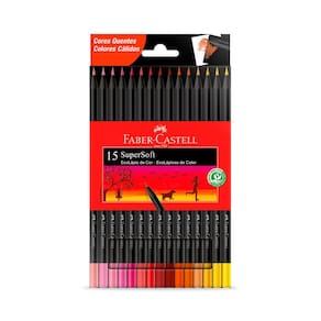 EcoLápis Cor SuperSoft - 15 Cores Quentes - Faber Castell