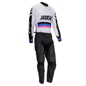 Conjunto Roupa Amx Cross One Branco Preto Calça Camisa Trilha Motocross
