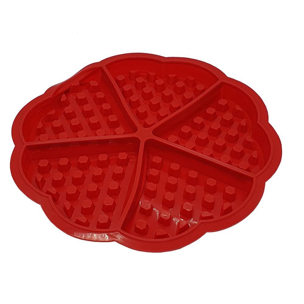 Forma De Silicone Antiaderente Para Waffles Com 5 Cavidades