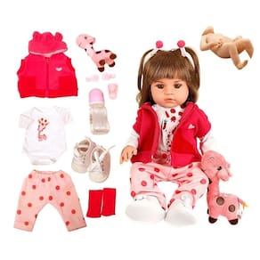 Bebe Reborn Girafinha Menina 100% Silicone 48Cm