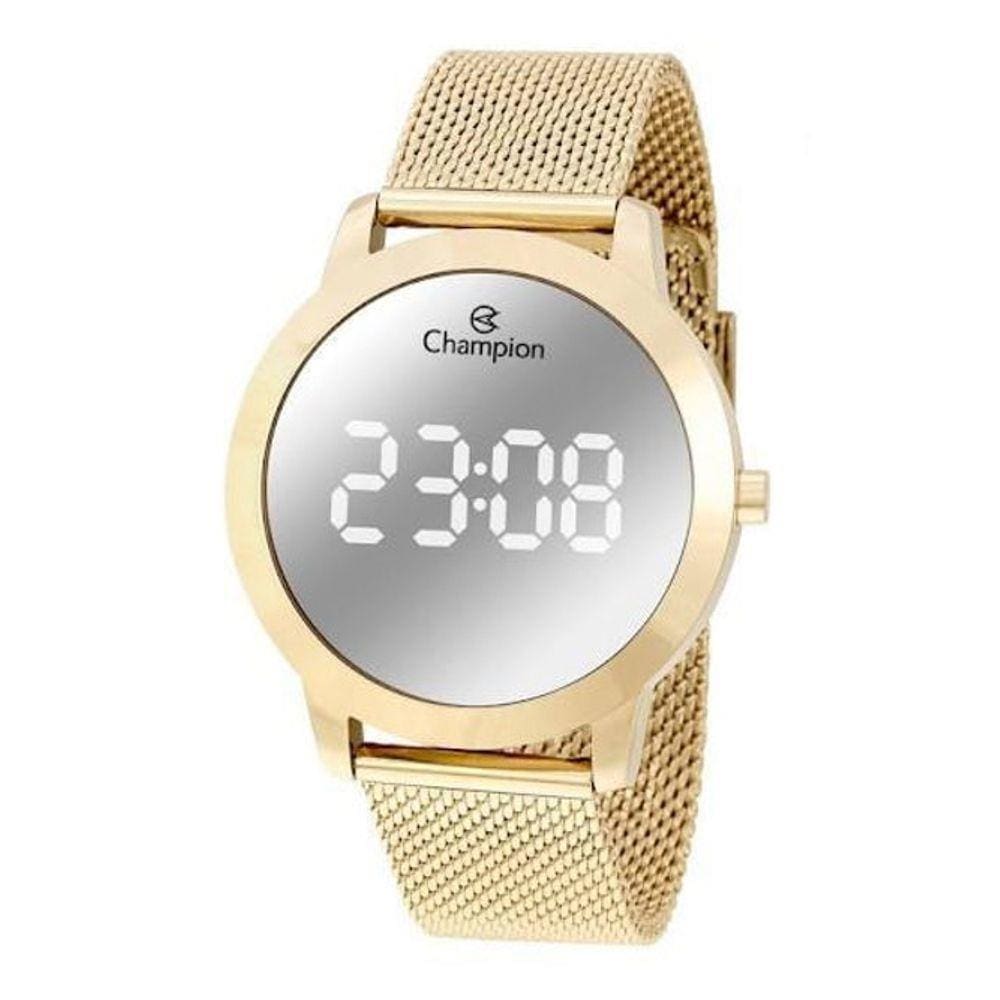 Relógio Champion Ch40106B Digital Dourado Led Branco