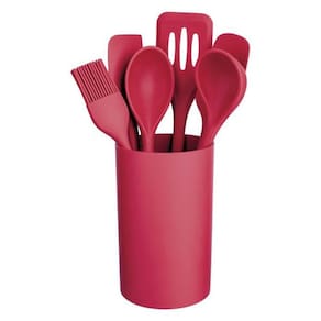 Cj. Utensilios De Silicone 7 Peças - Vermelho