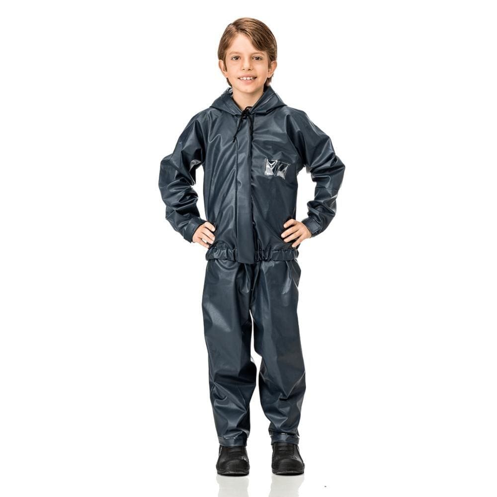 Capa de Chuva Conjunto PVC Infantil com Capuz Pantaneiro