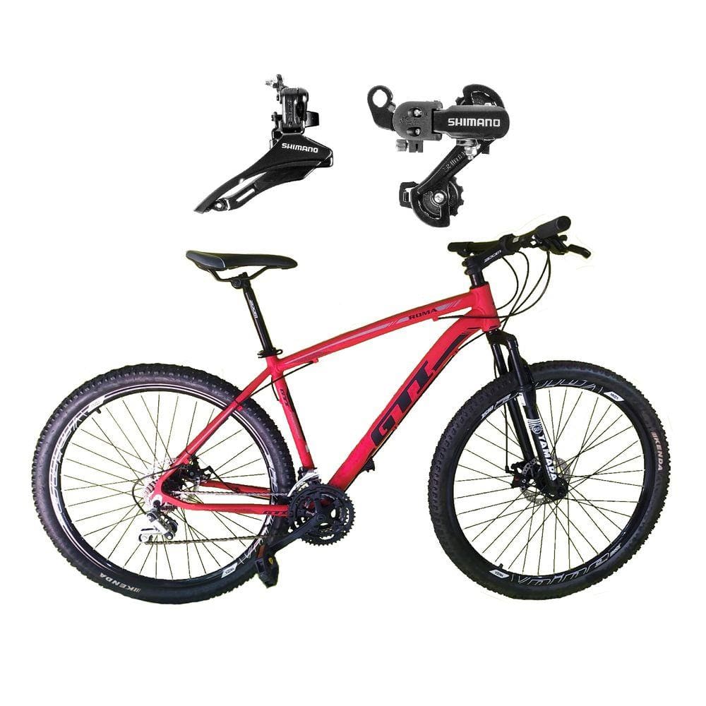 Bicicleta Aro 29 Gti Roma 21v Alumínio Câmbios Shimano Garfo Suspensão - Amarelo