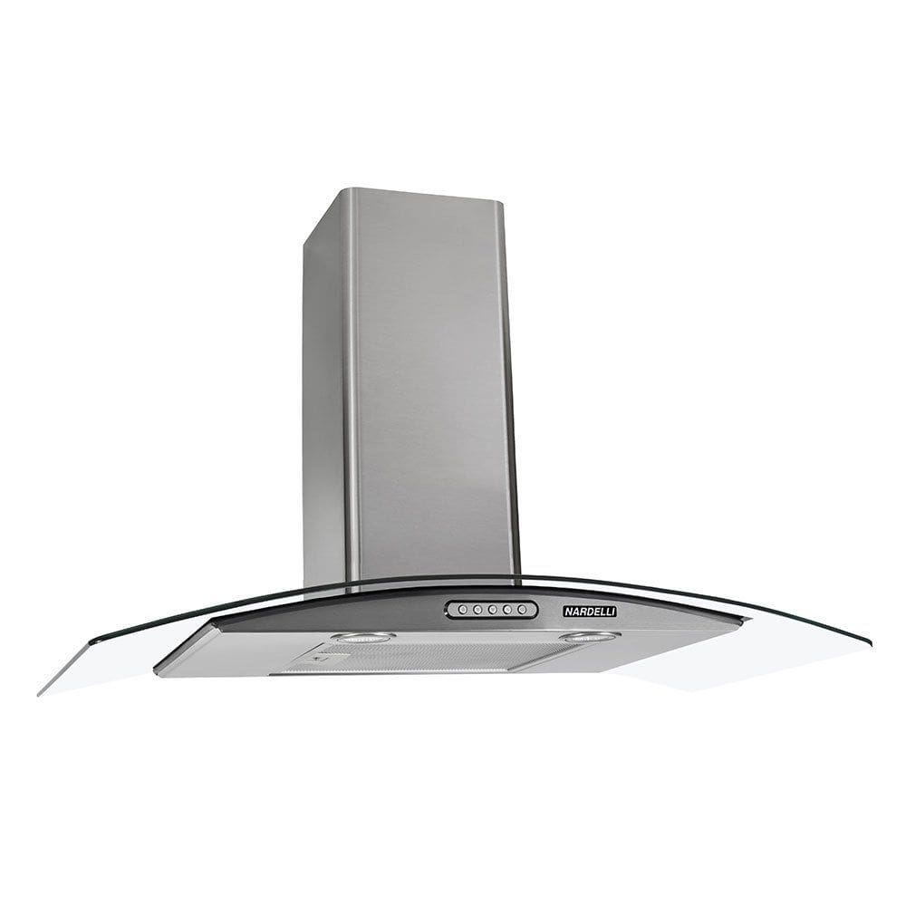 Coifa de Parede 90cm Vidro Curvo Duto Slim Nardelli Inox