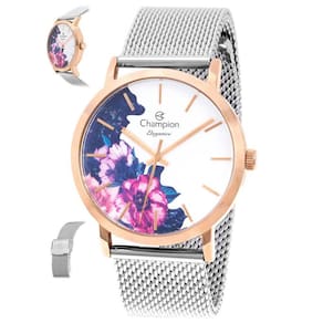 Relógio Champion Feminino Ref: Cn20739z Bicolor Flor