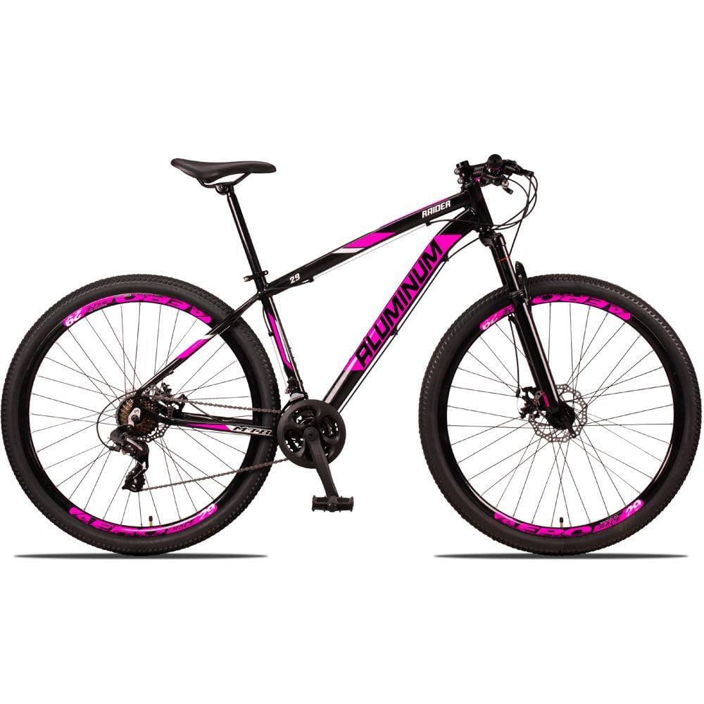 Bicicleta Raider Z3x Disc H Aro 29 Susp. Dianteira 24 Marchas - Preto/rosa