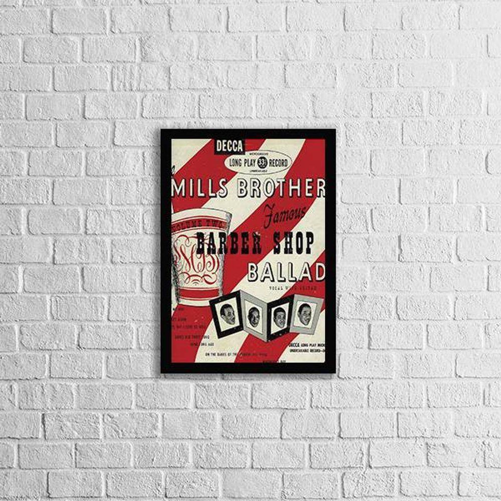 Quadro Cartaz Barber Shop 24x18cm