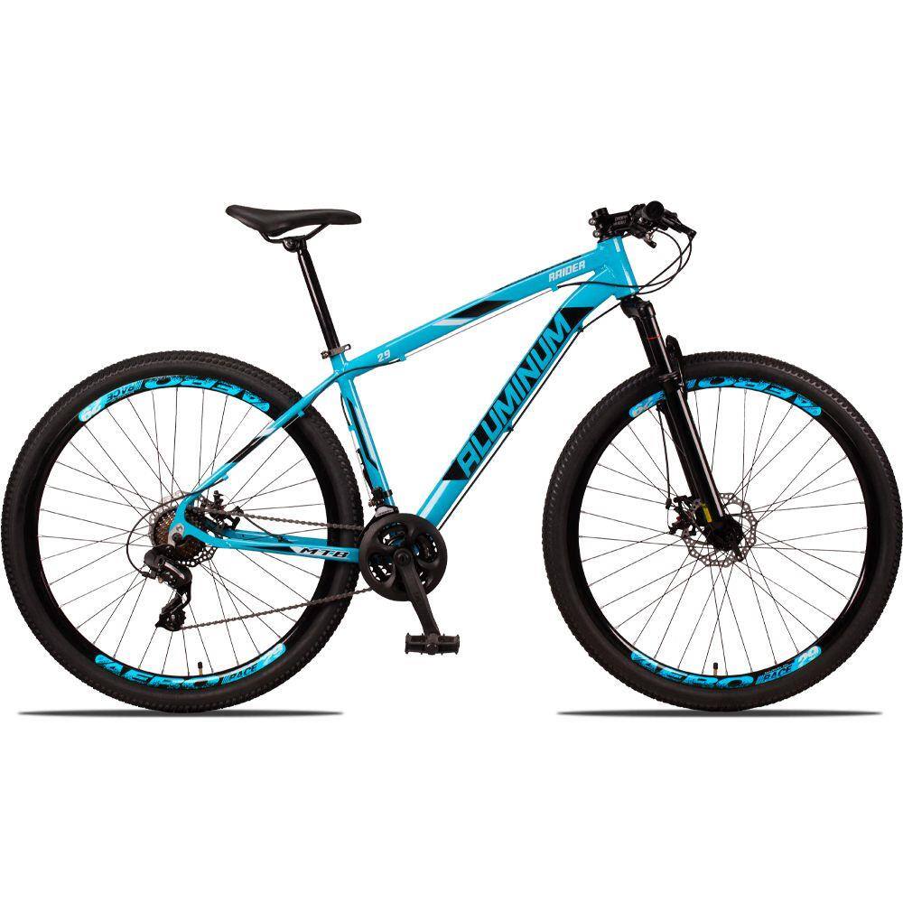 Bicicleta Raider Aluminum Aro 29 Susp. Dianteira 24 Marchas - Azul