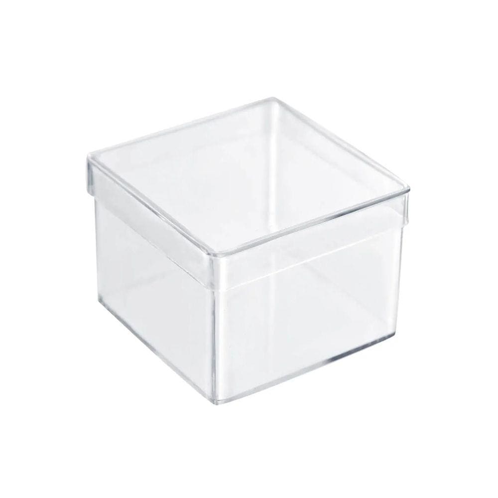Caixa Acrílica Transparente 4cm x 4cm - 10 Unidades
