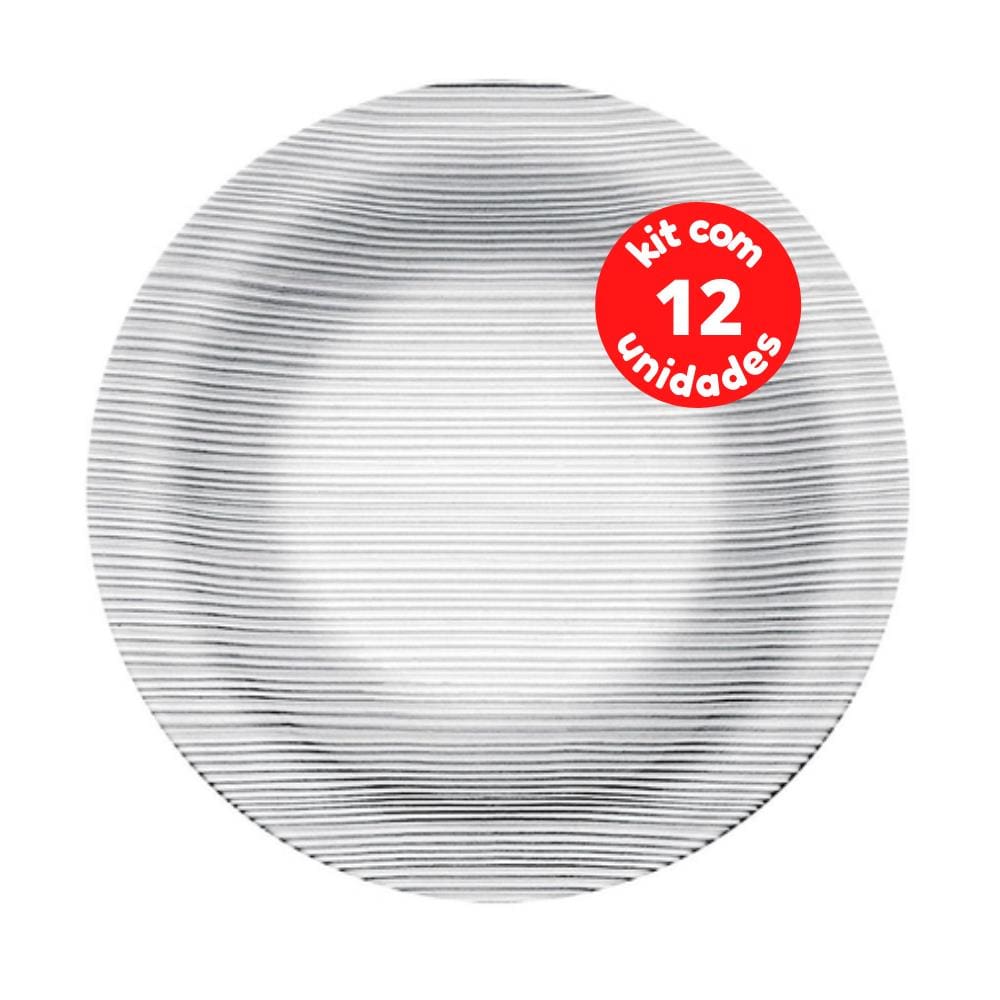 Kit c/12 Pratos Fundo 22cm Vidro Diamante Duralex Nadir