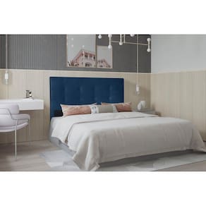 Cabeceira Solteiro 0,90m Berlim Suede Azul Marinho Dal Poz Estofados